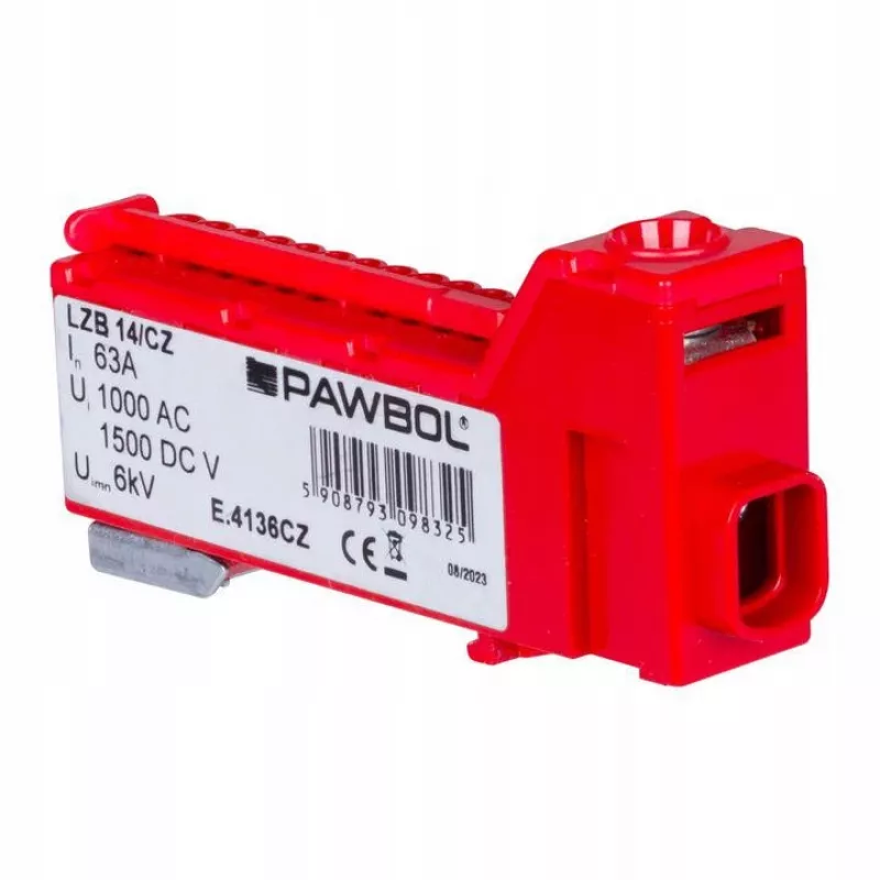 PAWBOL LZB E.4136CZ Screwless Terminal Strip 12-Pole Red 450V 24A