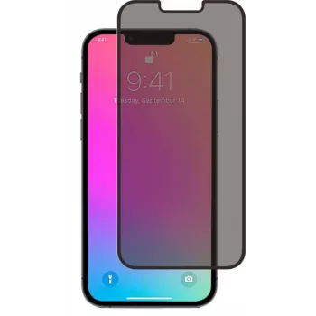 SCREENOR Tempered Glass Privacy Screen Protector for iPhone 13 / 13 Pro / 14, 360° Anti-Spy, 9H Hardness, 0.33mm, Transparent