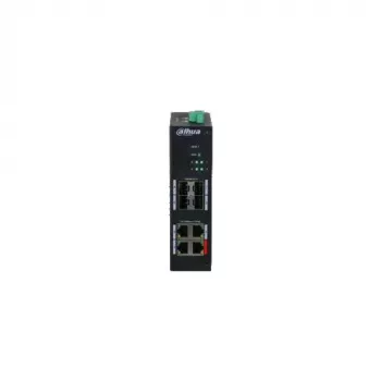 Dahua HS4408-4ET-96 Industrial Unmanaged PoE Switch, 8 Ports, 4x Hi-PoE 60W, 4x PoE+ 30W, 96W Budget, 2x Gigabit Uplink, 2x SFP, DIN-Rail