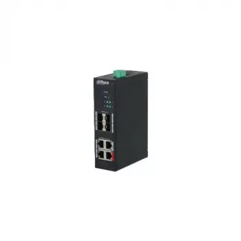 Dahua HS4408-4ET-96 Industrial Unmanaged PoE Switch, 8 Ports, 4x Hi-PoE 60W, 4x PoE+ 30W, 96W Budget, 2x Gigabit Uplink, 2x SFP, DIN-Rail