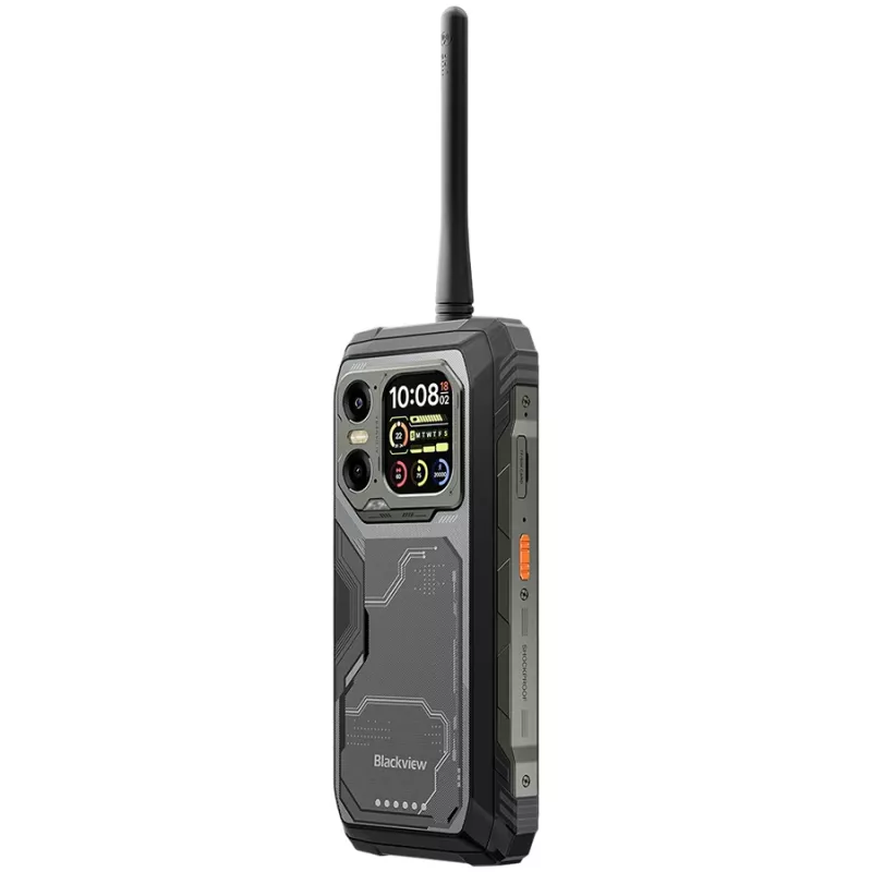Blackview XPLORE 1 Walkie-talkie 22km 5G Rugged Phone 6.78-inch FHD 2460x1080 120Hz+2.01-inch 296x240 12+256GB MTK Dimensity 7050 octa-core 2.4Ghz Cam 50+64MP+20MP Night Vision 20000mAh NFC Gorilla Glass 5 Android 15 MIL-STD Black