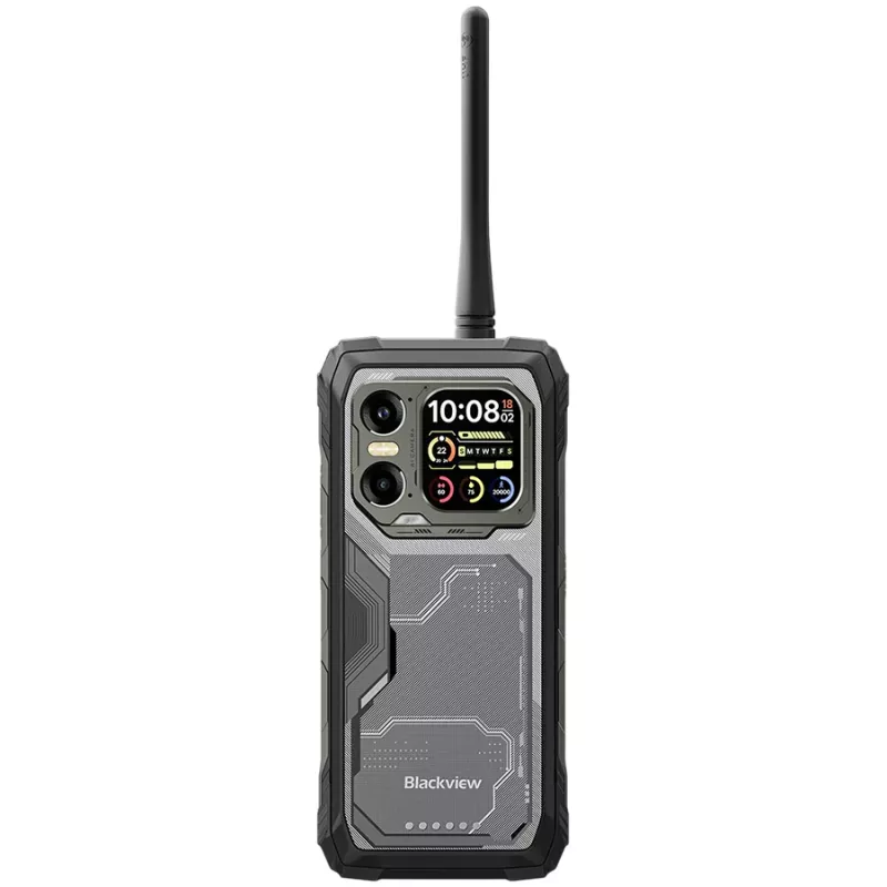 Blackview XPLORE 1 Walkie-talkie 22km 5G Rugged Phone 6.78-inch FHD 2460x1080 120Hz+2.01-inch 296x240 12+256GB MTK Dimensity 7050 octa-core 2.4Ghz Cam 50+64MP+20MP Night Vision 20000mAh NFC Gorilla Glass 5 Android 15 MIL-STD Black