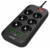 LDNIO SE6403 Power Strip 6 Outlets + 4 USB Charging Ports, 2m Cable, 2500W, White