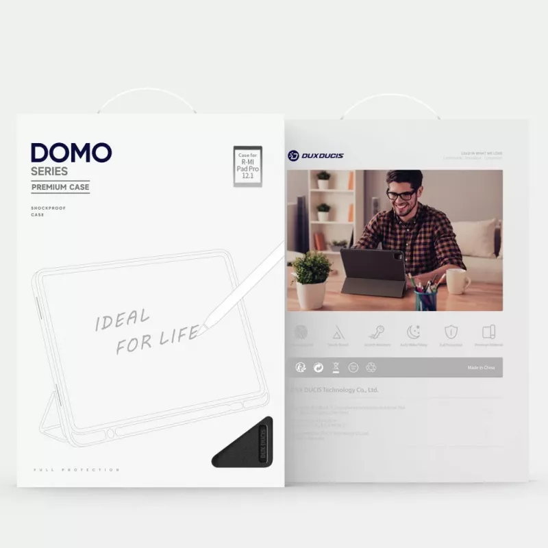 Dux Ducis Domo Case with Flip and Smart Sleep for Xiaomi Redmi Pad Pro (4G/5G)/Poco Pad 12.1 - Black