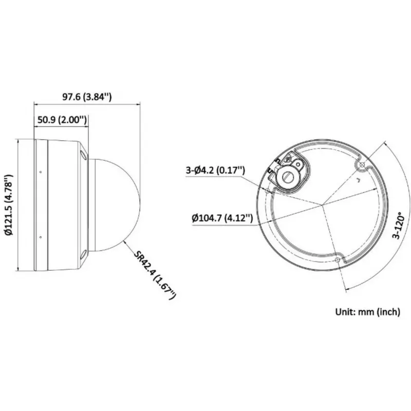 Hikvision DS-2CD2143G2-LI(2.8mm) PL 4MP AcuSense Dome IP Camera with 2.8mm Lens, White Light, and IR