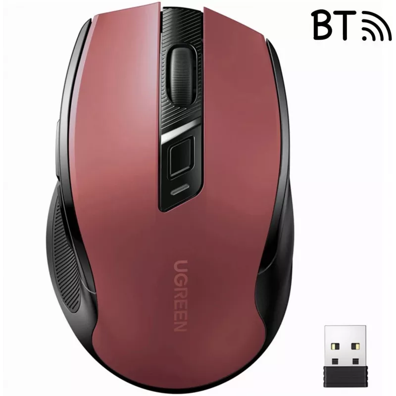 UGREEN MU006 Wireless Optical Mouse 2.4GHz / Bluetooth 5.0 4000 DPI - Red