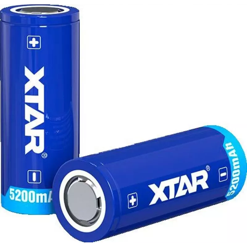 XTAR 26650 3.7V 5200mAh Protected Li-Ion Rechargeable Battery (Button Top)