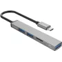 ORICO AH-12F-GY-BP USB-C Hub with 3x USB-A Ports and MicroSD Card Reader, Aluminum, Space Gray