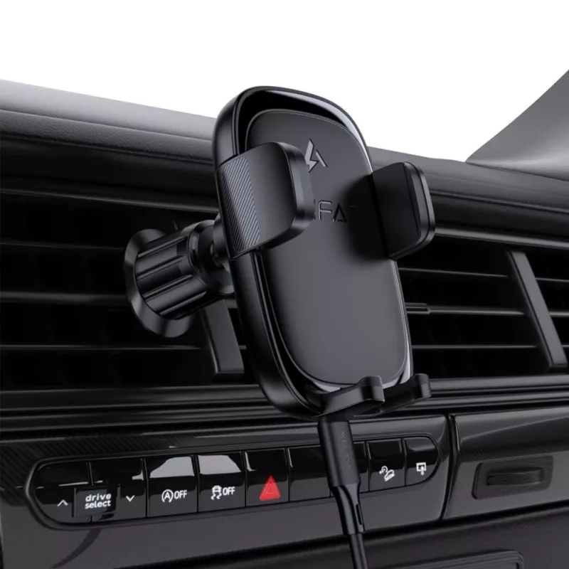 Acefast D48 Car Air Vent Mount with Wireless Charger Black