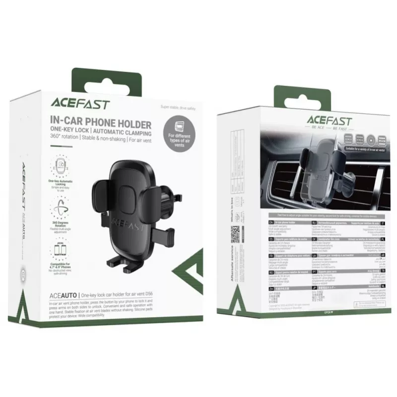 Acefast D56 Car Holder, 4.7inch - 6.9inch Black