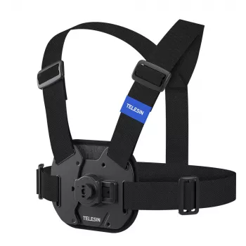TELESIN Chest Strap Mount for Insta360 GoPro SJCAM DJI Xiaomi Action Cameras - Black