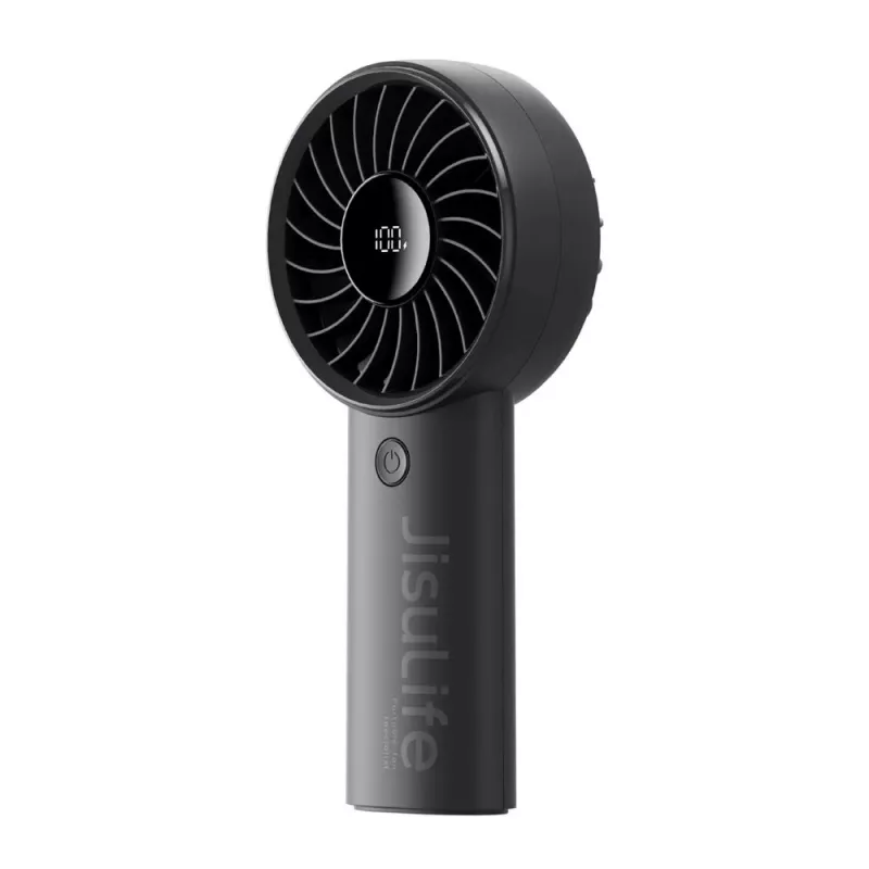 JISULIFE Handheld Fan 4 Black - Portable USB Rechargeable Mini Fan with 3 Speeds, Foldable Design