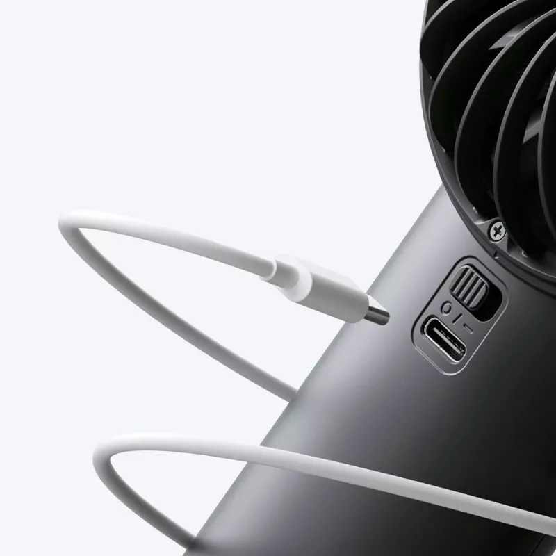 JISULIFE Handheld Fan 4 Black - Portable USB Rechargeable Mini Fan with 3 Speeds, Foldable Design