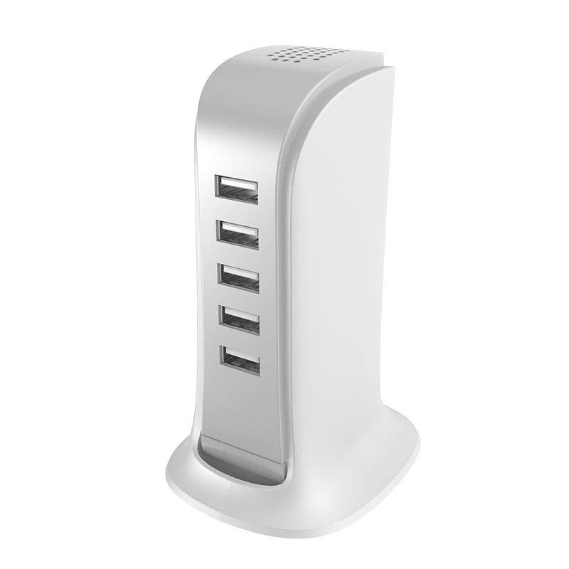 Dudao 5x USB Charger with Built-in EU Power Cable White (A5EU)