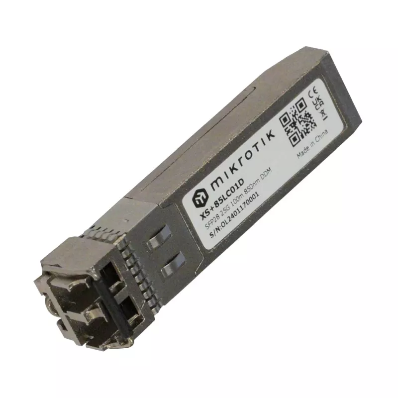 MikroTik XS+85LC01D SFP+ 10GbE 850nm 300m LC Duplex Multi-Mode Fiber Transceiver Module