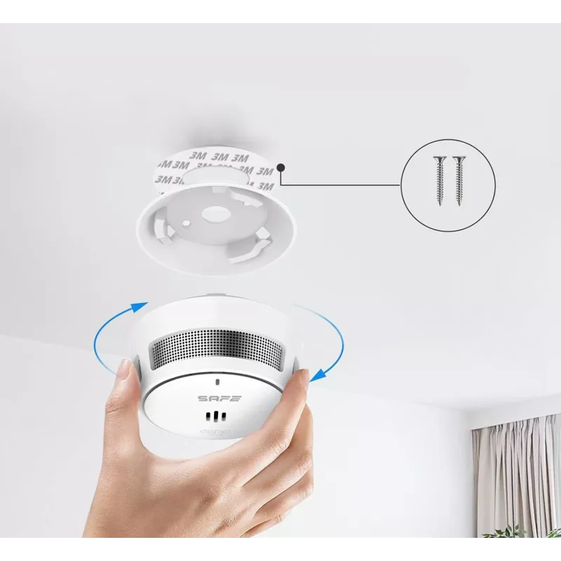 SAFE 10Y30-BASIC Photoelectric Smoke Detector with 10-Year Battery, White