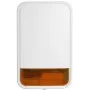 DSC PowerG Wireless Outdoor Siren with Strobe, 868 MHz, 110 dB, Battery Powered, White/Red