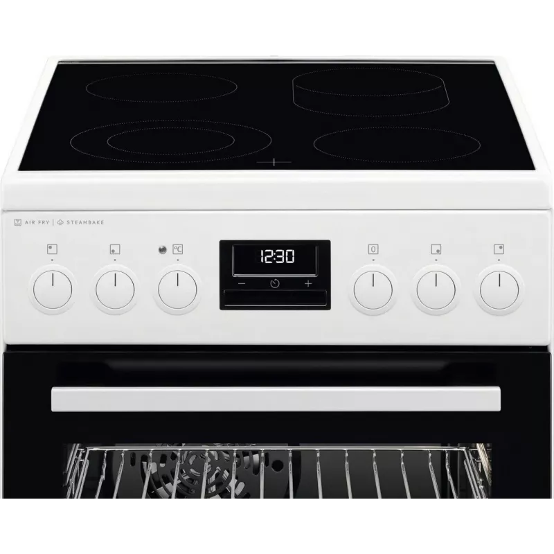 AEG CCB56491BW Freestanding Electric Cooker with Ceramic Hob, 73L Fan Oven & 39L Conventional Oven, White