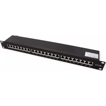 VALUE 19-inch Patch Panel Cat6A/Class EA 24 Ports Shielded Black