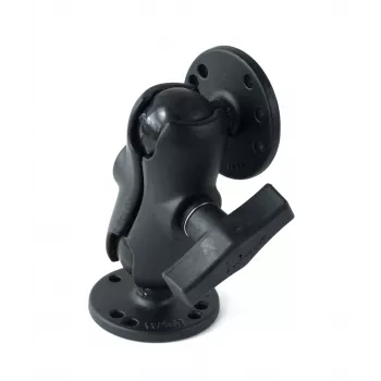 RAM MOUNTS C Size Short Double Socket Arm with 2x 2.5 inch Round Bases