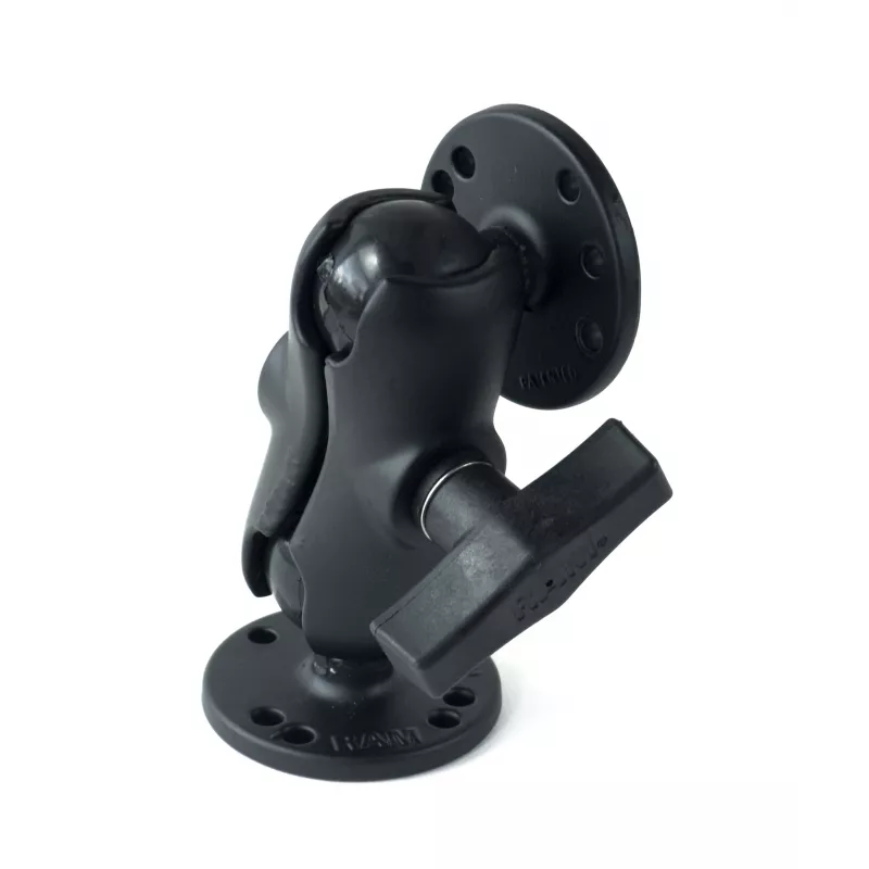 RAM MOUNTS C Size Short Double Socket Arm with 2x 2.5 inch Round Bases