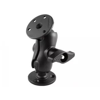 RAM MOUNTS Short Double Socket Arm with 2x D-Size 2.25 inch Ball Round Plate Base 3.68 inch