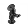 RAM MOUNTS Short Double Socket Arm with 2x D-Size 2.25 inch Ball Round Plate Base 3.68 inch