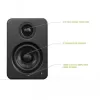 Kanto Audio YU2MB-CG 3-Driver Powered Speakers with USB DAC and 3.5mm AUX - Matte Black (Incl. Type C & G Power Cords)