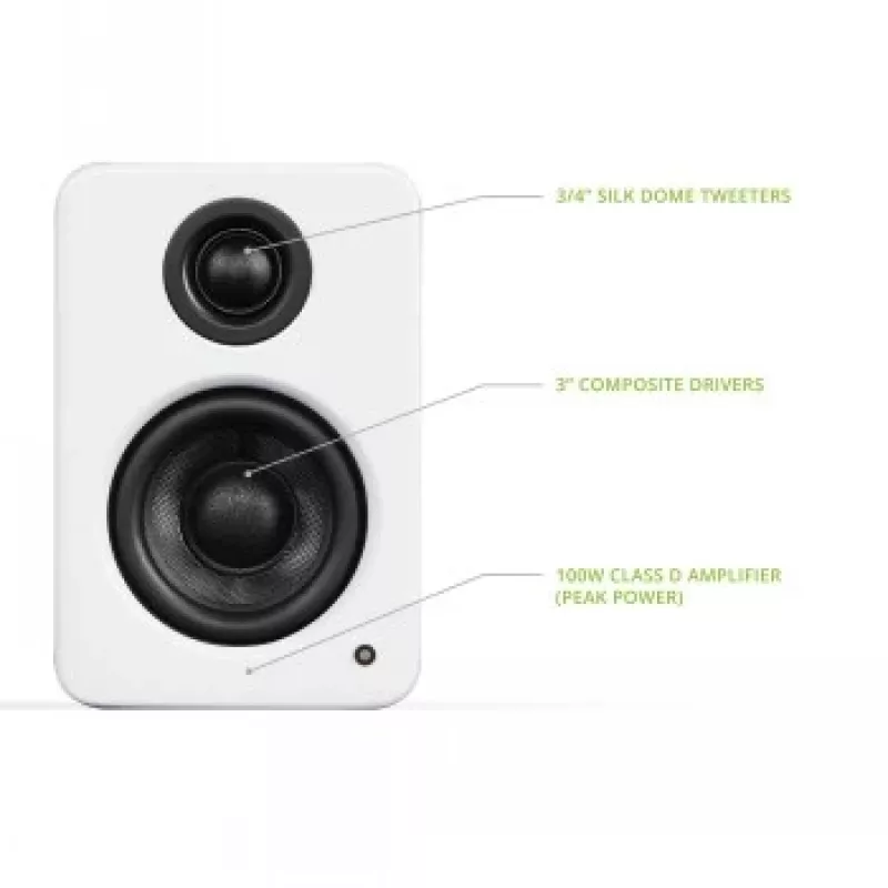 KANTO AUDIO YU2MW-CG Powered Bookshelf Speakers with USB DAC and 3.5mm AUX - Matte White (Incl. Type C & G Power Cords)