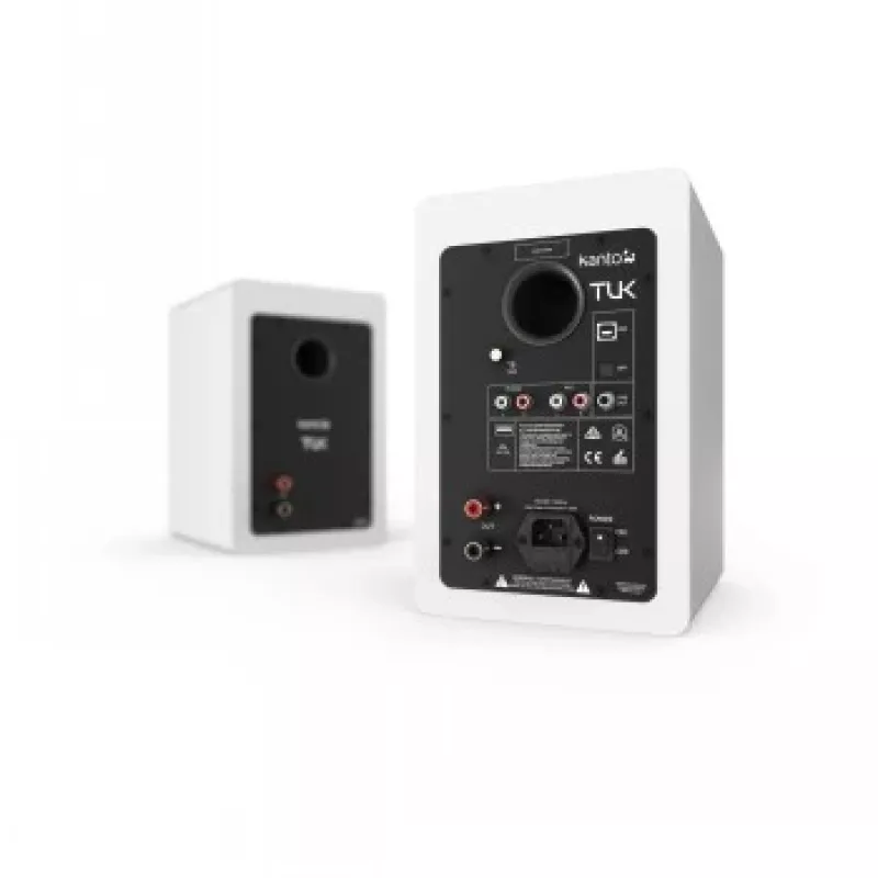 KANTO AUDIO TUKMW-FG Premium Powered Speaker with Headphone Out, USB DAC, Dedicated Phono Pre-Amp, Bluetooth, Matte White (Incl. Type F & G Power Cords)