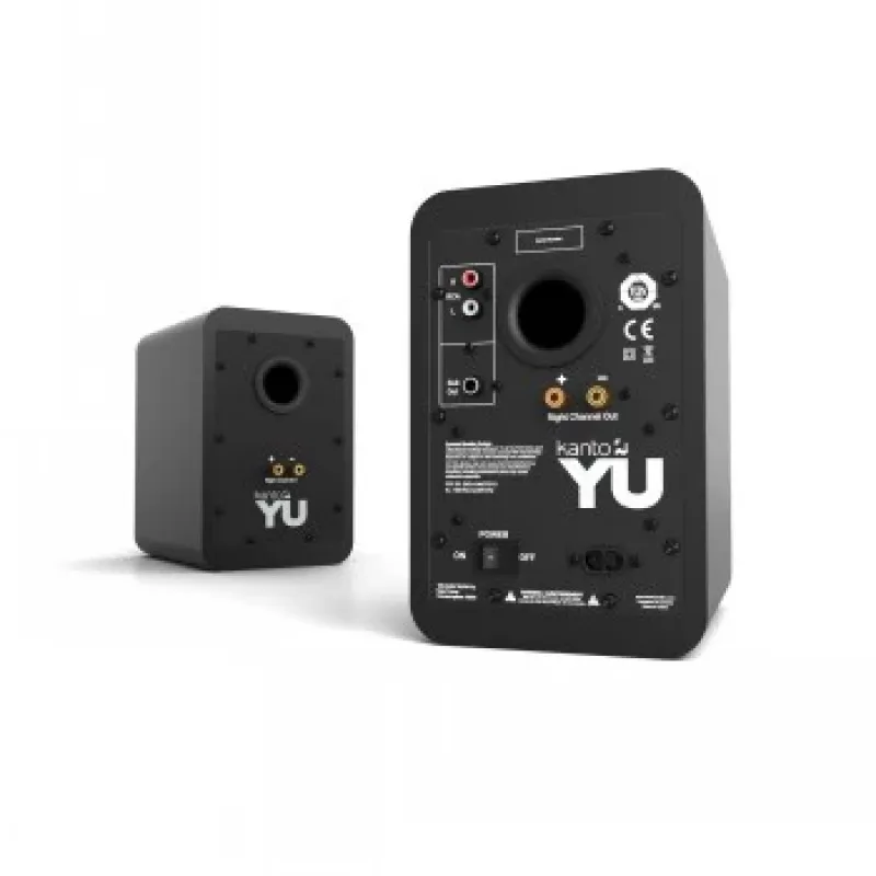 KANTO AUDIO YU-CG Powered Bookshelf Speakers with Bluetooth and RCA Input - Black Vinyl (Incl. Type C & G Power Cords)