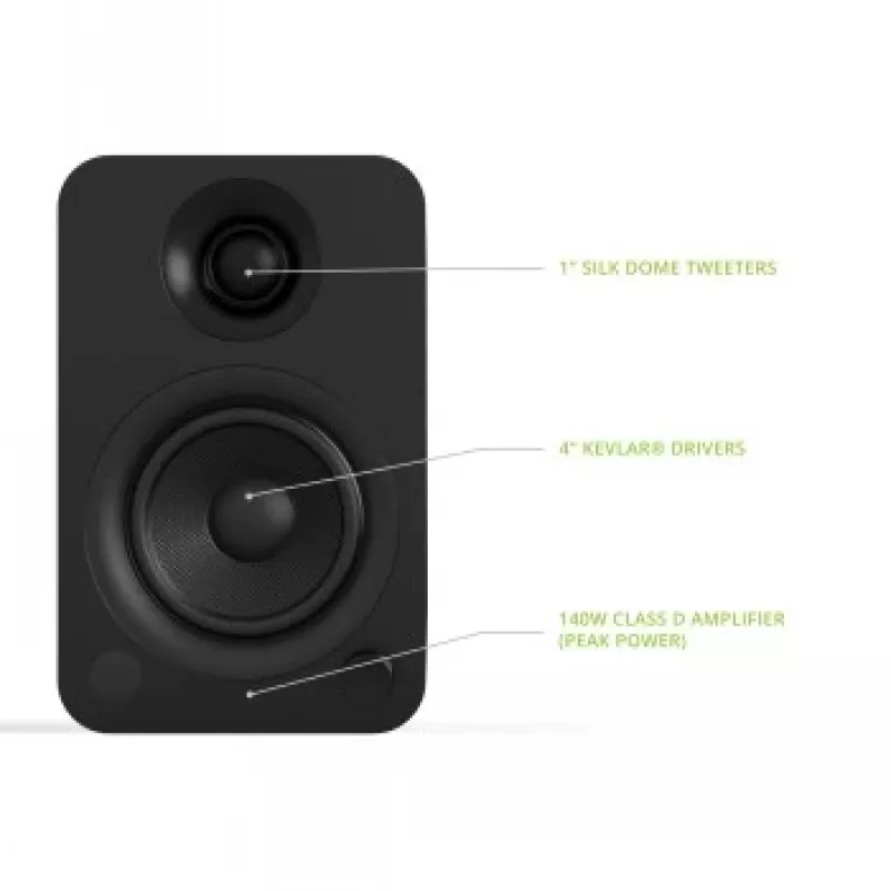 KANTO AUDIO YU-CG Powered Bookshelf Speakers with Bluetooth and RCA Input - Black Vinyl (Incl. Type C & G Power Cords)