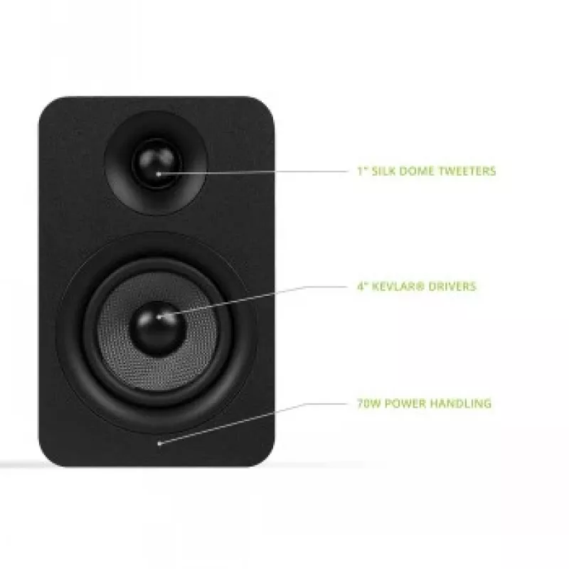 KANTO AUDIO YUP4 Passive Bookshelf Speakers - Black (Pair)