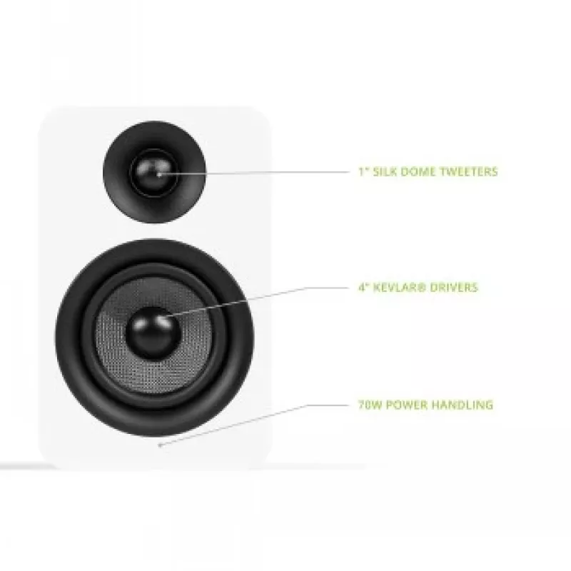 KANTO AUDIO YUP4W Passive Bookshelf Speakers Pair - White