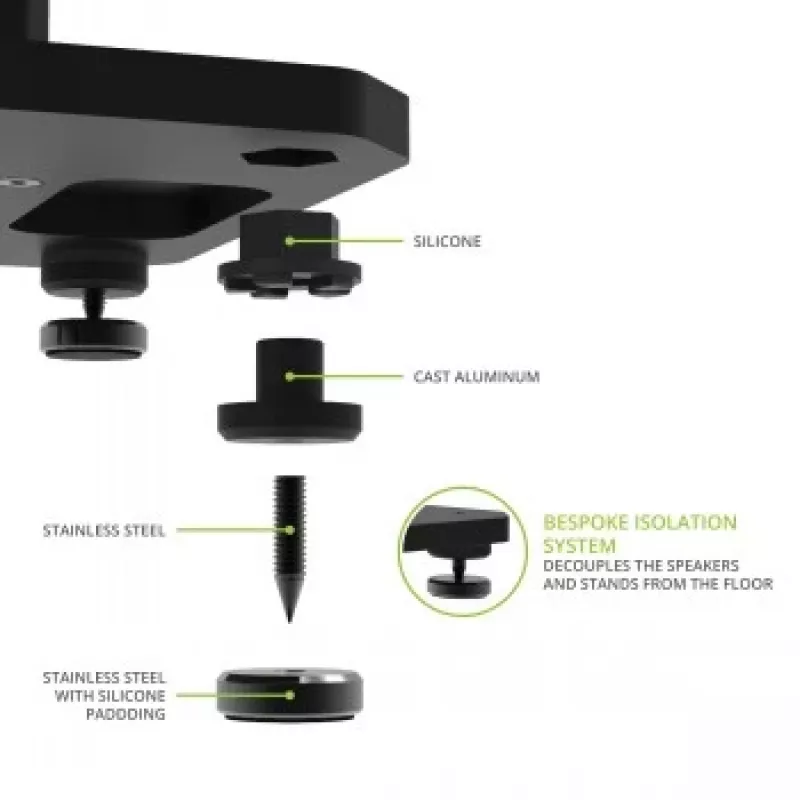 Kanto Audio 26 Tall Fillable Speaker Stands with Isolation Feet - Black (Pair)