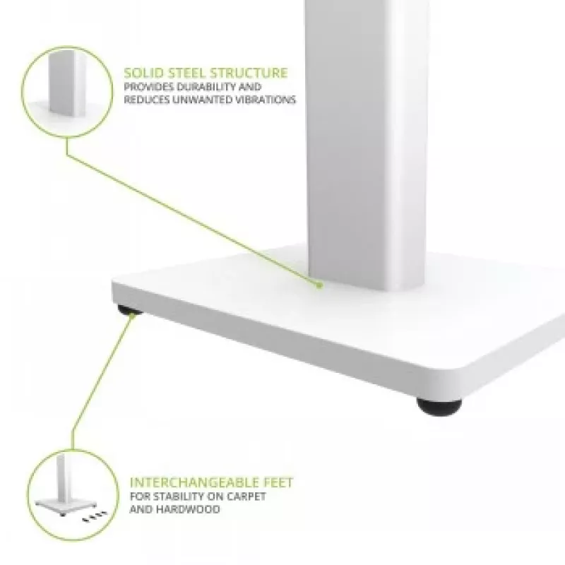 Kanto Audio 34 inch Universal Bookshelf Speaker Floor Stand - White (Pair)