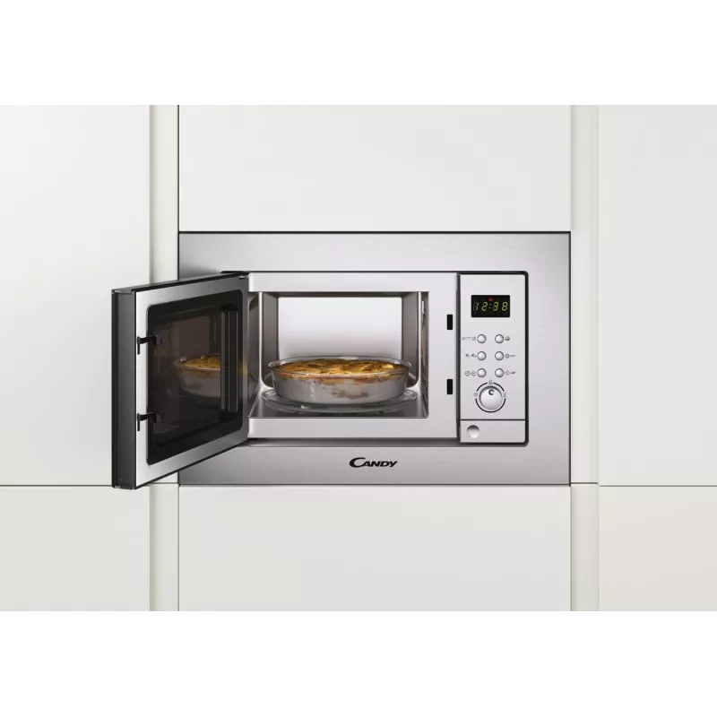Candy MIC 201 EX Built-in Microwave with Grill, 20L, 800W, Stainless Steel/Black