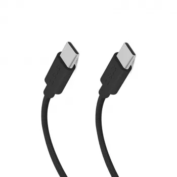 SBS TECABLETISSUETCCK USB-C to USB-C Braided Cable 1.5m 60W PD Fast Charging & Data Sync - Black