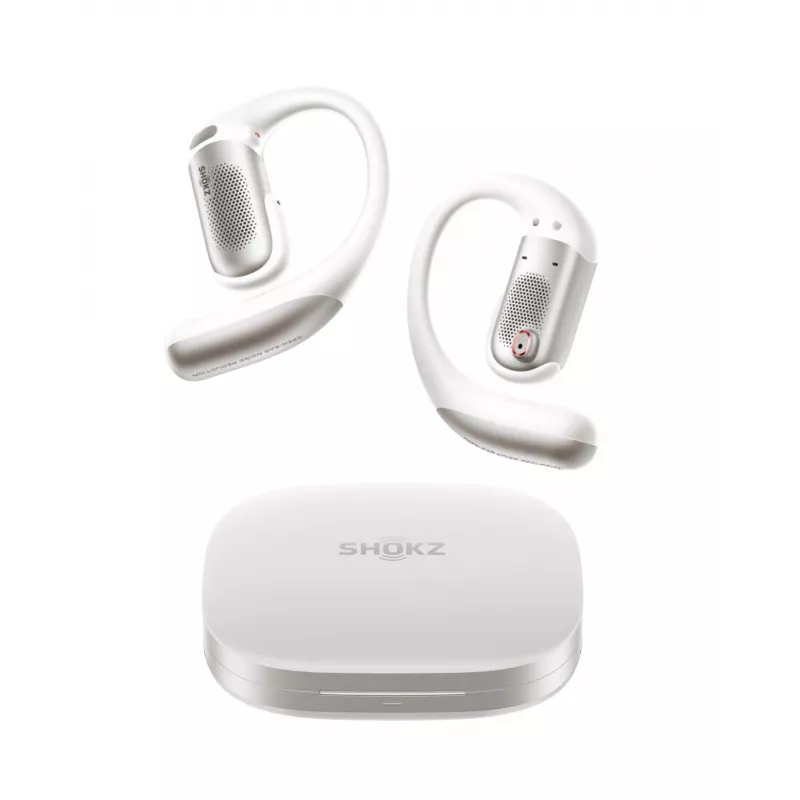Shokz OpenFit Pro White - Open-Ear True Wireless Earbuds with DirectPitch Technology, Bluetooth 5.3, IP54, 28h Battery