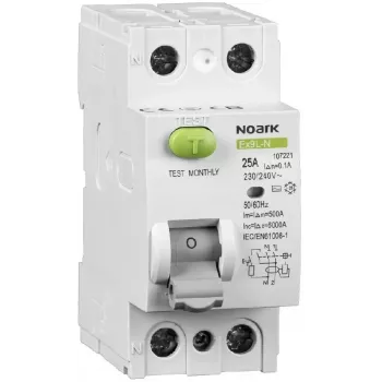 NOARK Ex9L-N 2P 25A 30mA RCCB Type AC 6kA Residual Current Circuit Breaker