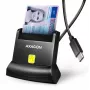 AXAGON CRE-SM4NC USB-C Smart Card Stand Reader - Black
