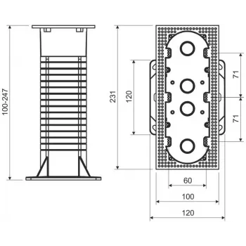 KOPOS KEZ-3_KB 3-Gang Installation Box for Insulated Facades, Orange