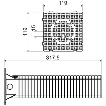 KOPOS MDZ-300_KB Mounting Plate for Insulated Facades 300x300 mm Grey