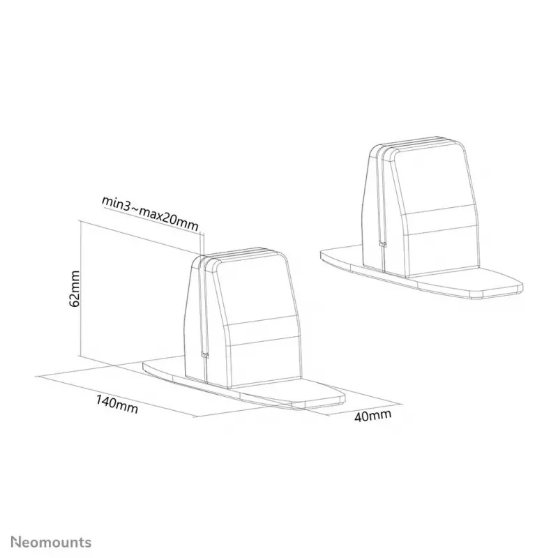 Neomounts Desk Stand for NS-GLSPROTECT Series Glass Screen Protectors - Set of 2 - White