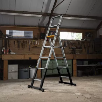 Batavia 7065240 Telescopic Stepladder 205cm, 150kg Load, Anodized Aluminum, Silver/Black