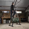 Batavia 7065240 Telescopic Stepladder 205cm, 150kg Load, Anodized Aluminum, Silver/Black