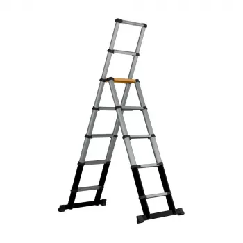 Batavia 7065240 Telescopic Stepladder 205cm, 150kg Load, Anodized Aluminum, Silver/Black
