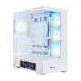 Zalman P40 DS White Mid-Tower PC Case with 4x 140mm ARGB Fans, Tempered Glass Side Panel, Mesh Front Panel, White