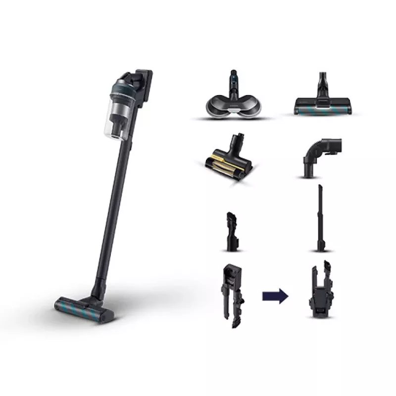 Samsung Jet 85 Premium VS20C852FTB Upright Vacuum Cleaner, 210 AW, 60 Min Runtime, Titanium Gray
