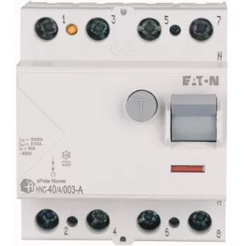 EATON HNC-40/4/003-A 40A 4P 30mA Type A RCCB Differential Circuit Breaker 6kA